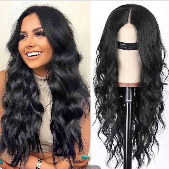 Elegant Black Wavy Hair Wig - Picture 1 of 9